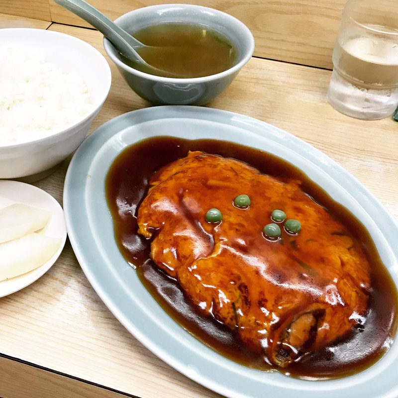 カニ玉定食(浜町軒)