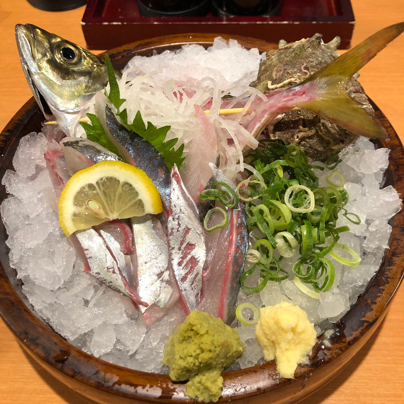 活 アジ姿造り(上六産直市場 )