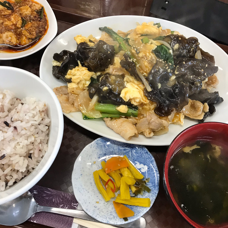 豚肉と木耳の玉子炒め(ほの花)