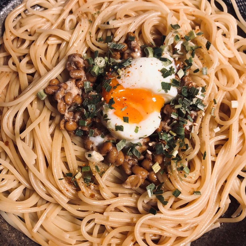 納豆パスタ(すえ☆pi亭)