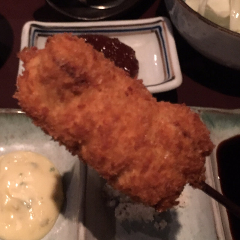 バジルソーセージとズッキーニ（串揚げ）(串揚げ ふくみみ)