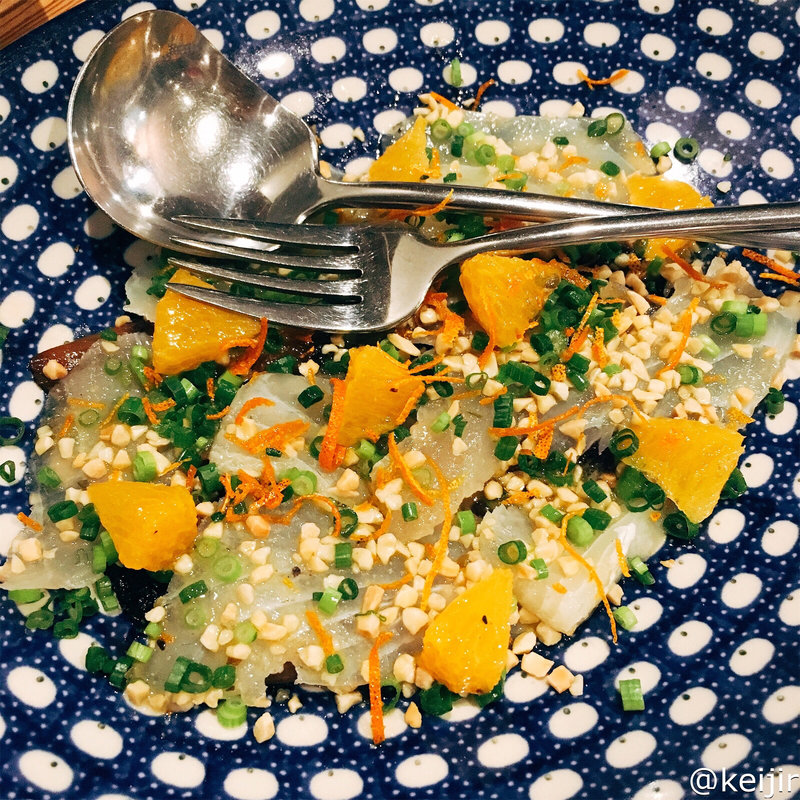 オレンジだらけの熟成カルパッチョ(ロットチェント)