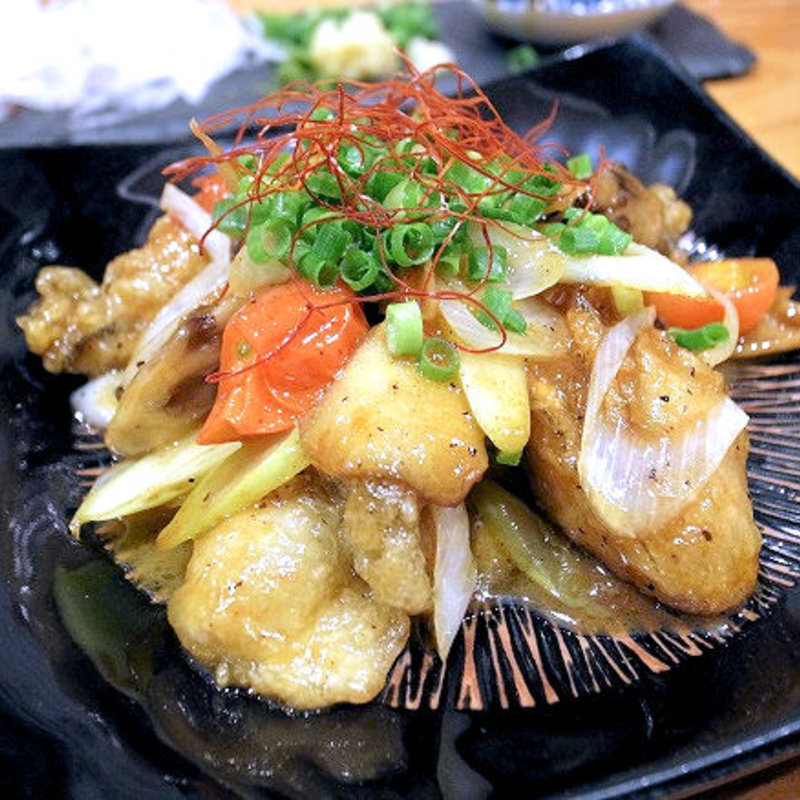 カキとマイタケのオイスター炒め(酒ば すぎちゃんチ)