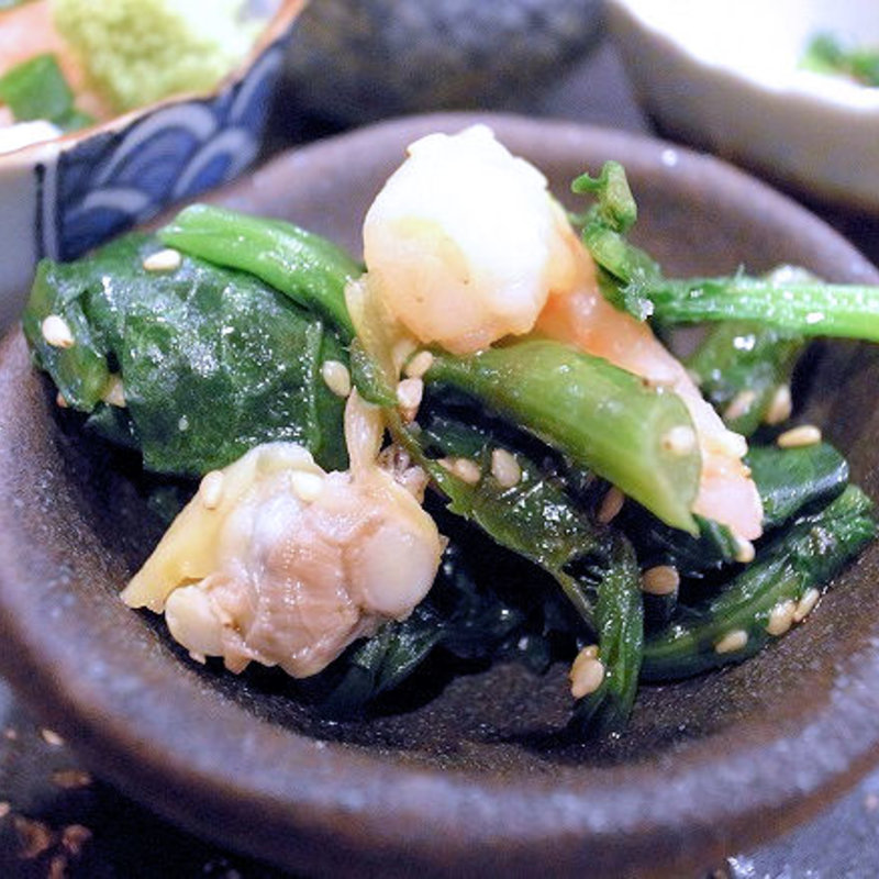 春菊と魚介のナムル(うっちゃり)