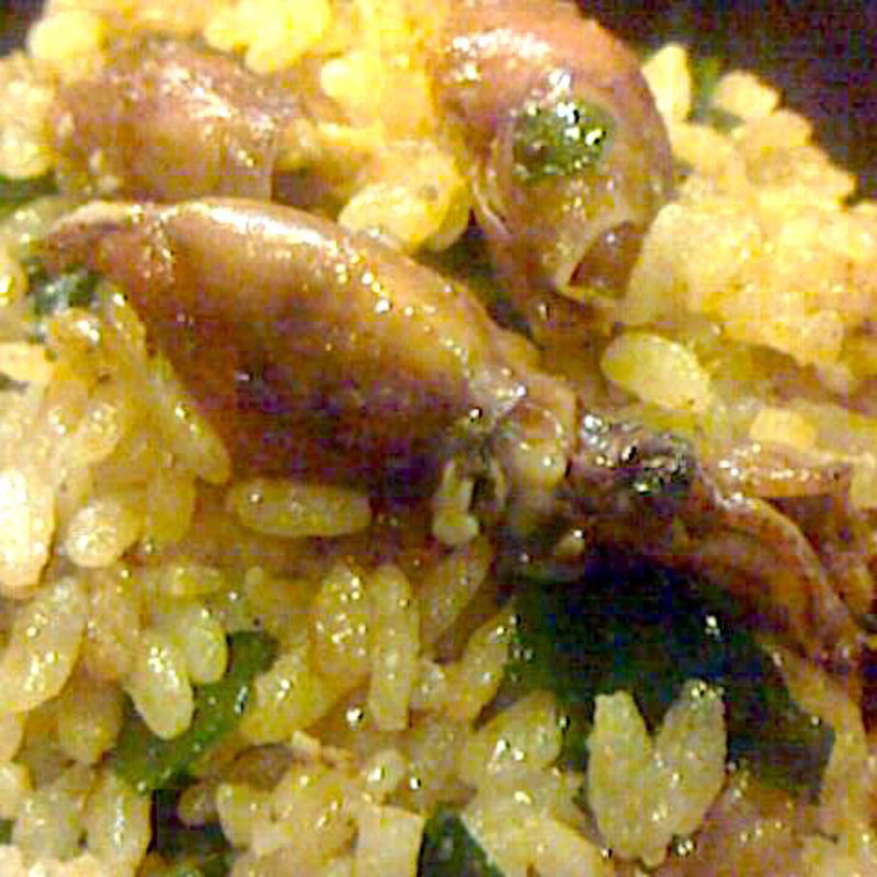 生ホタルイカと若布ごはん(もも亭)