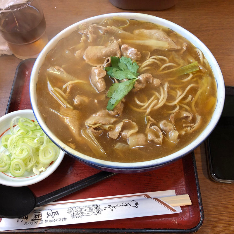カレー南蛮そば大盛り(そば処 長岡屋)