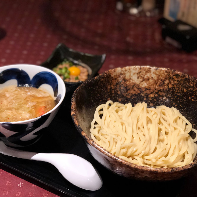 月見納豆つけめん(三ッ矢堂製麺長野東和田店)