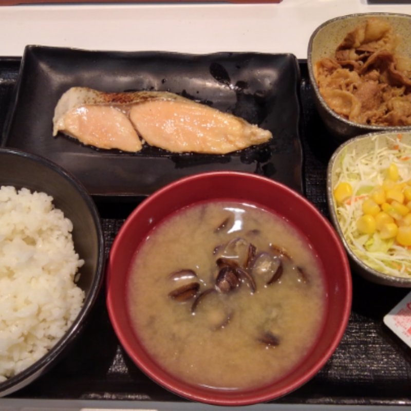 焼魚牛朝定食(吉野家 浦安駅前店)