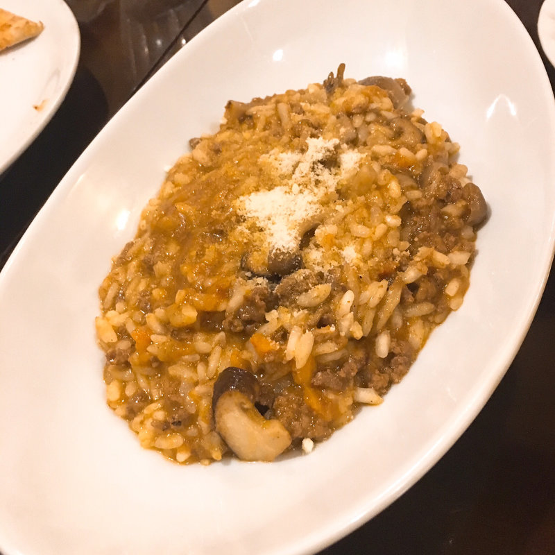 ミートソースとキノコのリゾット(Cuore)