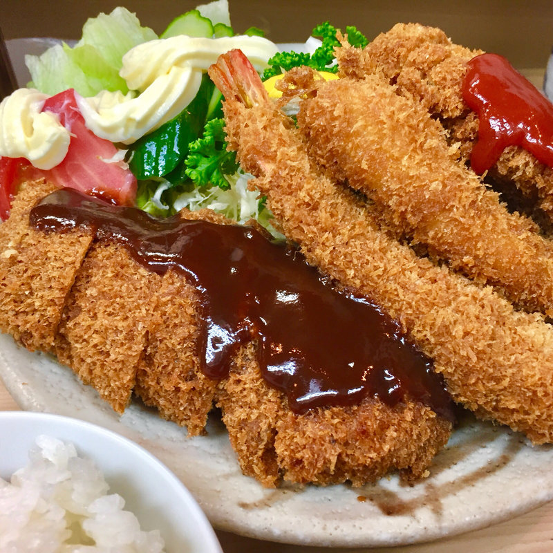 とんかつ ミックス定食(とんかつ 丸八 支店)