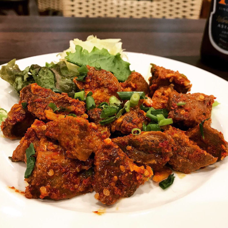 マトンのスパイス炒め（マトンチョエラ）(新大久保アジア屋台村)