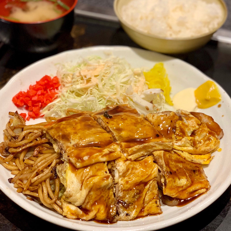 とんぺいセット(元祖 モダン焼 ねぎ焼 あべとん)