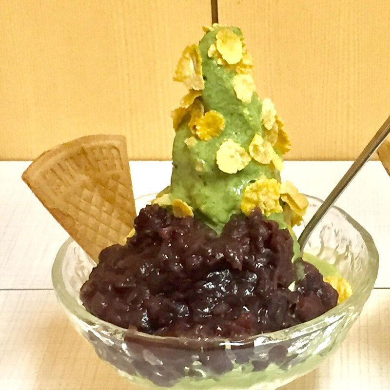 抹茶小倉ソフト(甘味処 角屋)