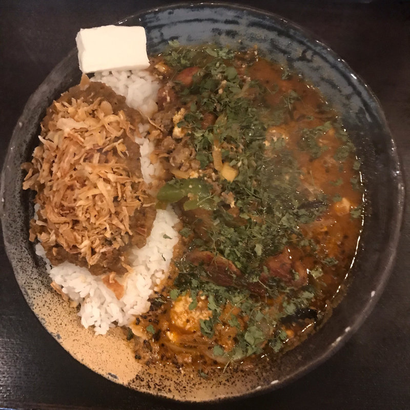 あいがけ チキン+ラムそぼろ+クリームチーズ(カレーノトリコ )