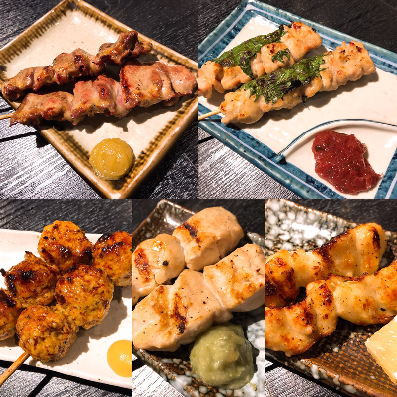 お仕事お疲れ様セットの串(炭火串焼 シロマル 千葉ニュータウン店)