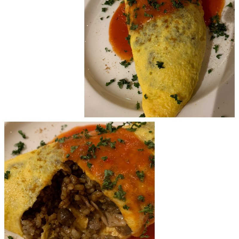 幸せを運ぶピータースペシャルオムライス(シェフむらい)