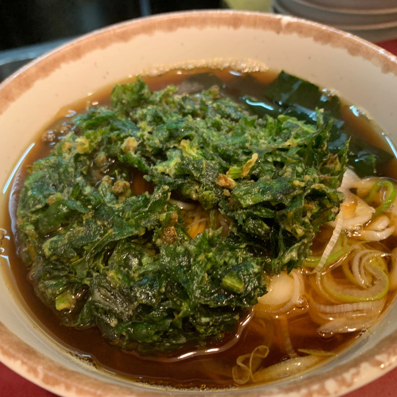 とろろそば、春菊天(立喰 そば うどん 丹波屋)