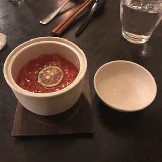 トマト茶碗蒸し(善吉 醸し屋 （ｋａｍｏｓｈｉｙａ）)