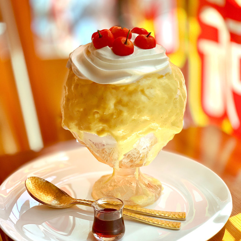 さくらんぼプリン氷(かき氷研究所)