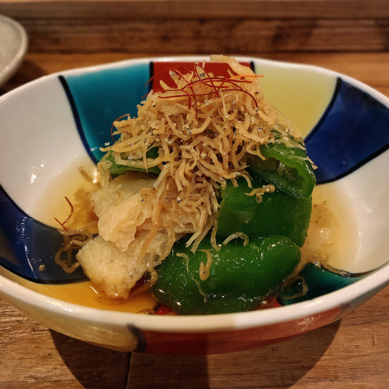 万願寺と南関揚げお浸し(酒井商会)