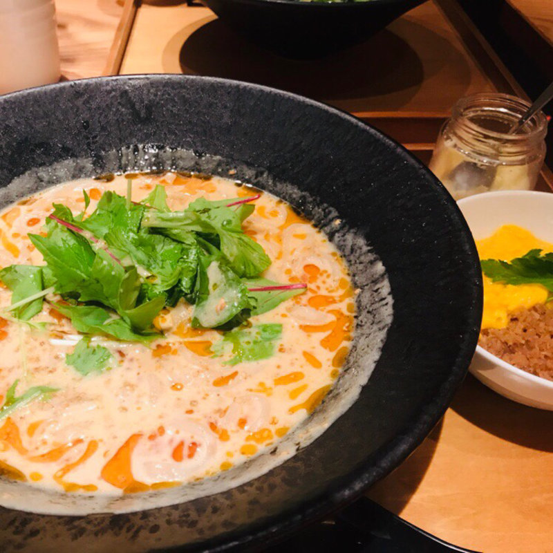 クリーム坦々うどんセット(おだしうどん かかや 大手町店)