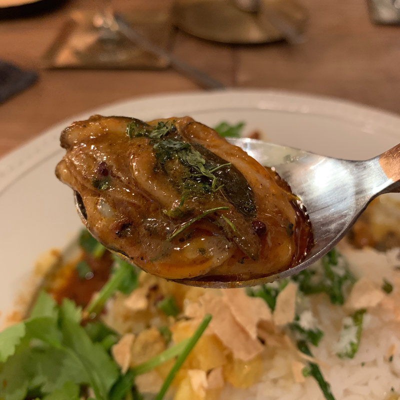 牡蠣と焼き葱curry(256)