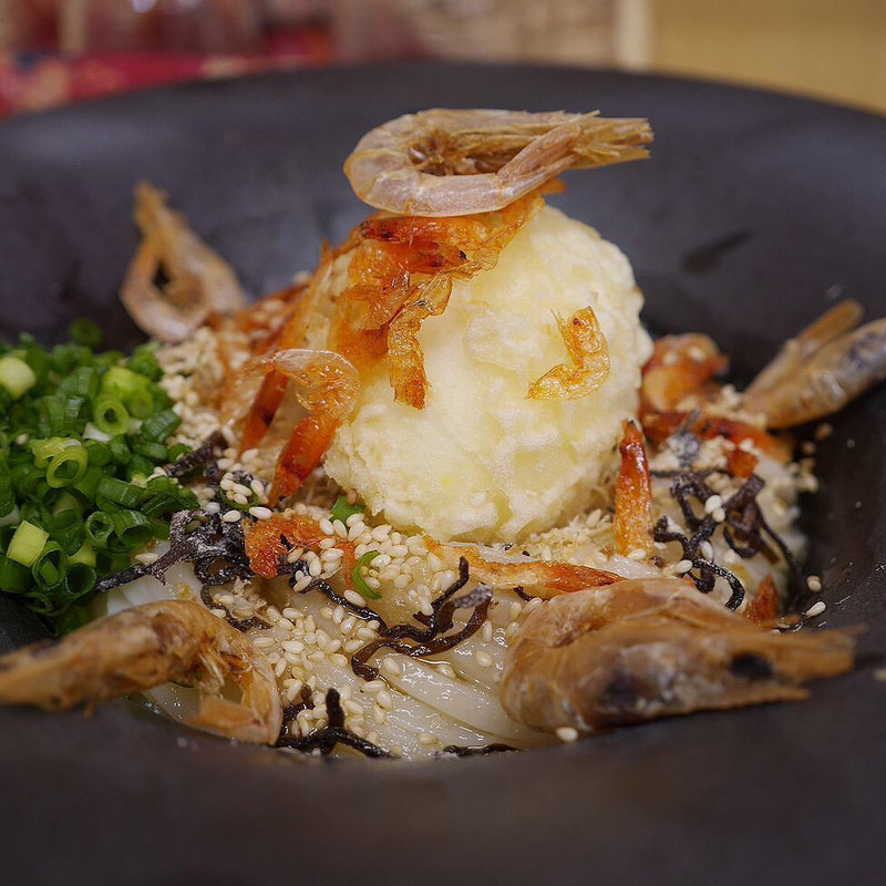 冷し海老塩玉(手打ちうどん 紅屋)