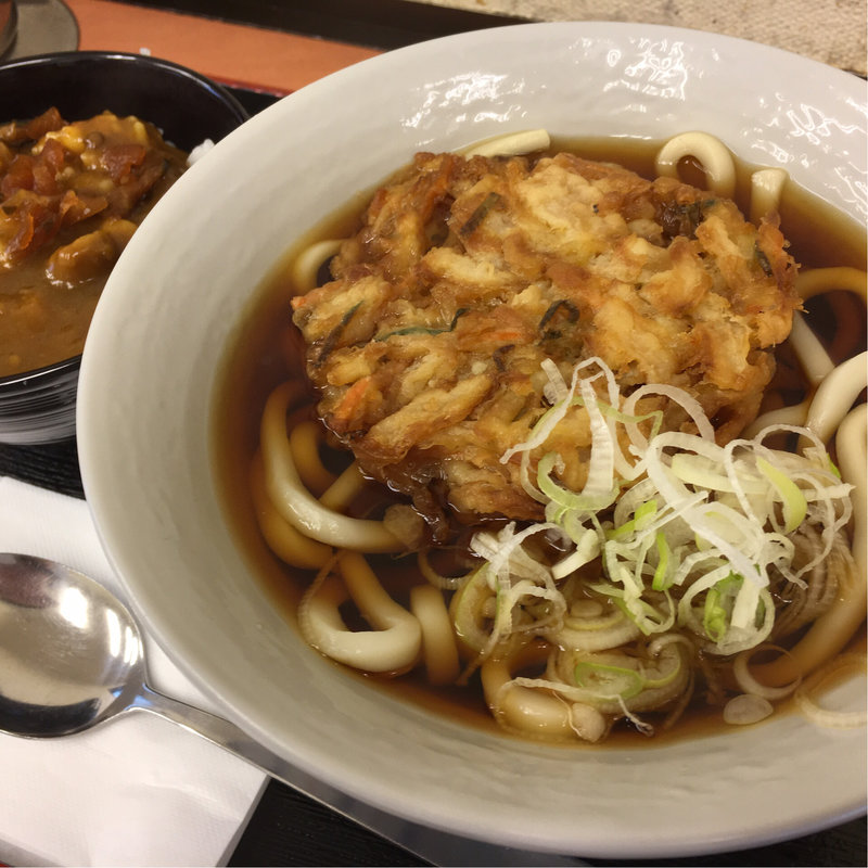 ミニカレーセット かき揚げうどん(濱そば 新横浜店)