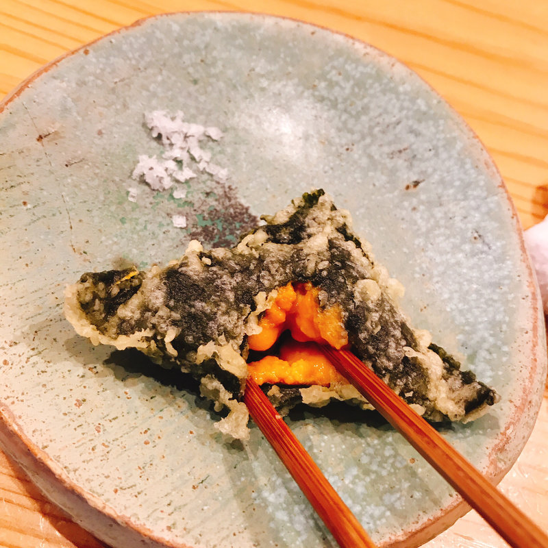 雲丹(博多天ぷら ながおか)