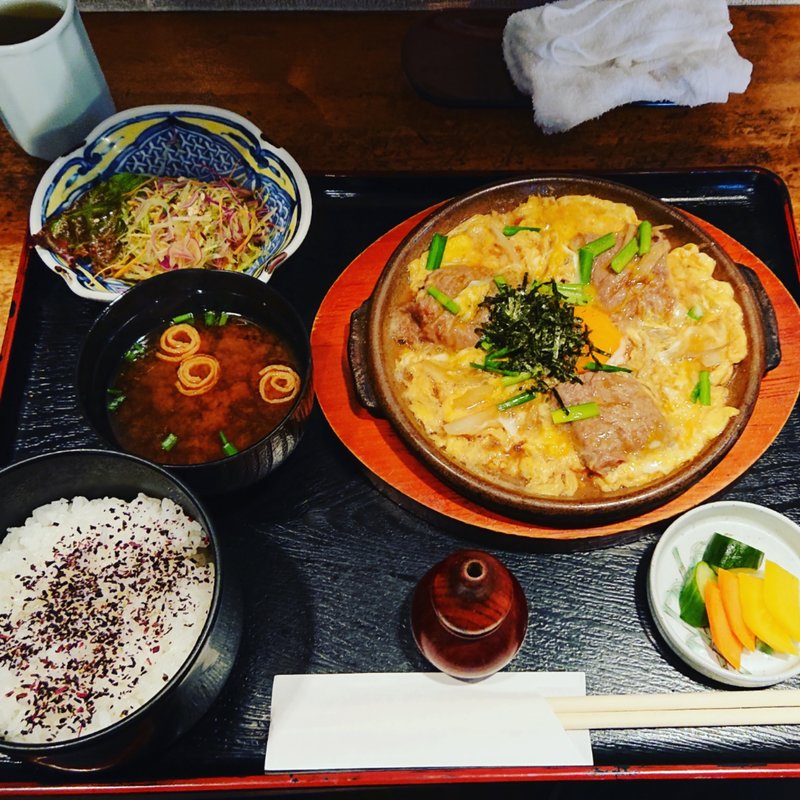 牛とじ定食(萬寿野)