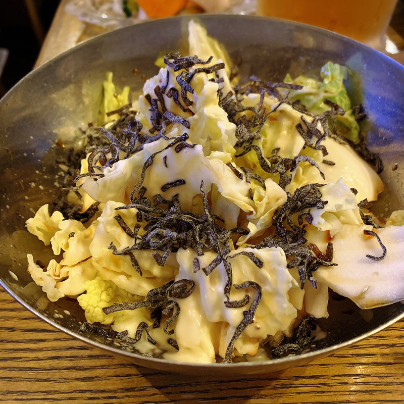 白菜の塩こぶサラダ(はまぐり屋串左衛門)