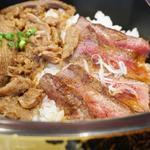 神戸牛まぶしと極上赤身ステーキの二種盛重(おんどる 本店)
