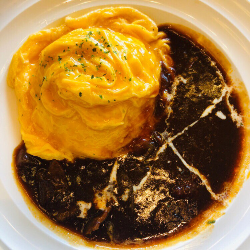 オムライスとろとろビーフの特製オムハヤシライスセット(OMS 仙台パルコ店)