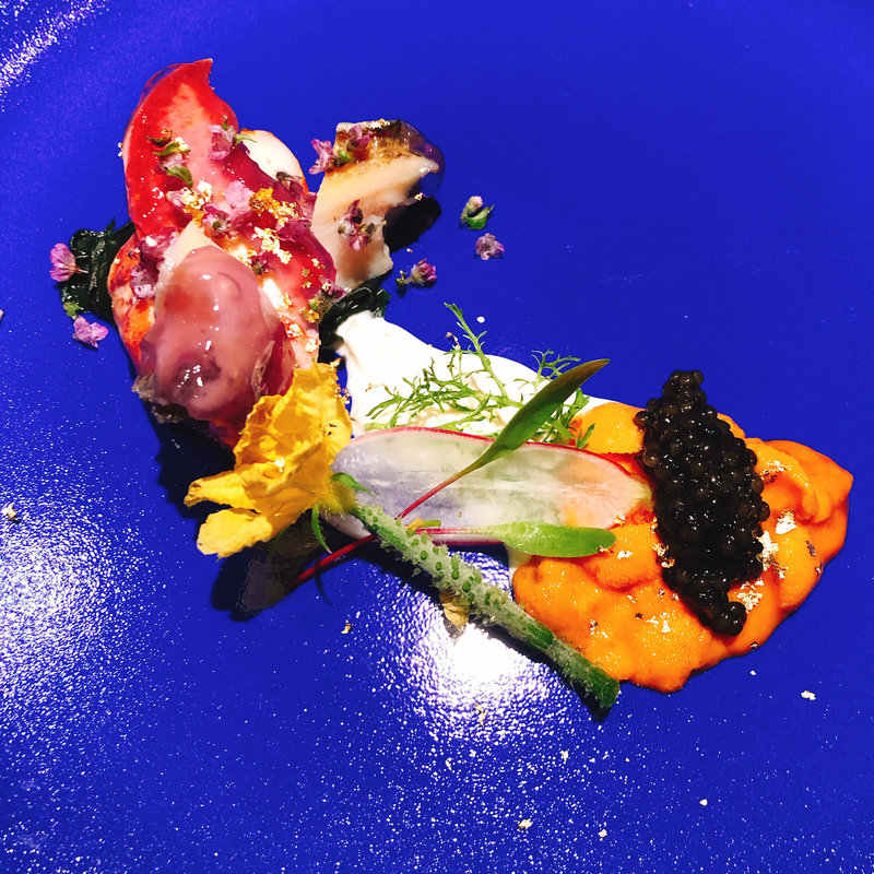 ベルーガキャビア 北海道産生うに 本日のシーフード(神戸牛炉釜ステーキ GINZA KOKO炉)