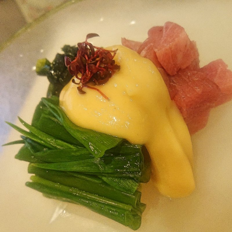 本まぐろと九条葱のぬた(燈火)