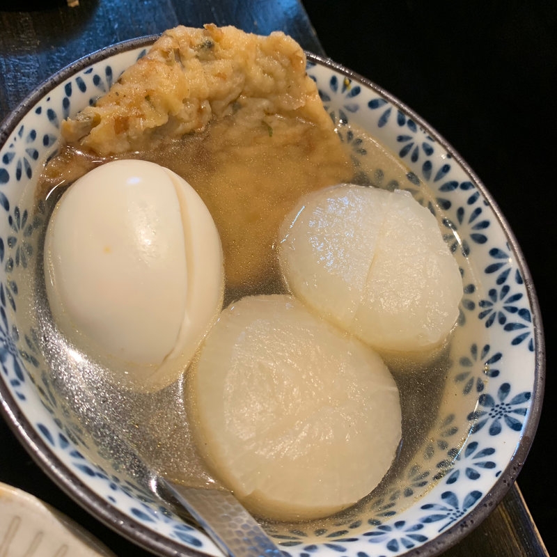 大根、玉子、あげ天(丸忠)