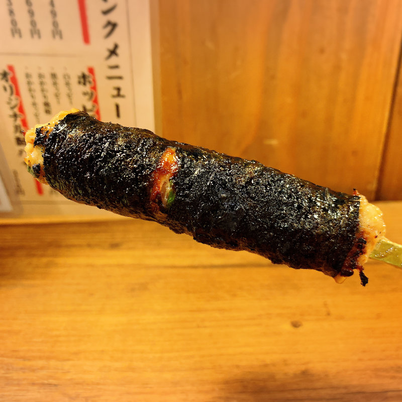 納豆巻き串(元祖やきとり串八珍中目黒店)