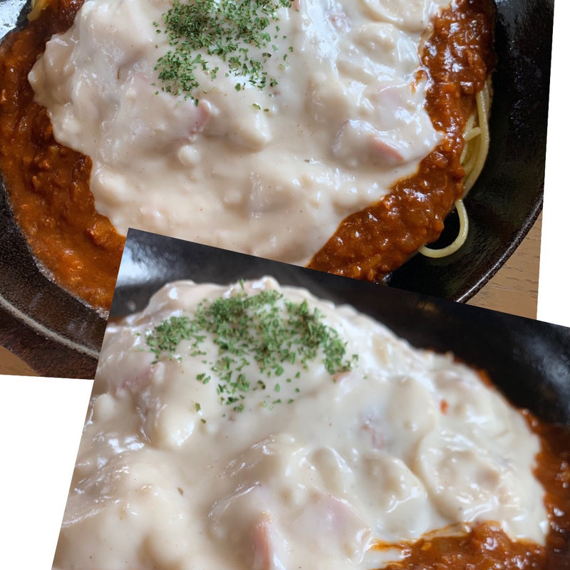 鉄板ミートソースホワイトソースがけ(カフェメルス 尾張旭店 )