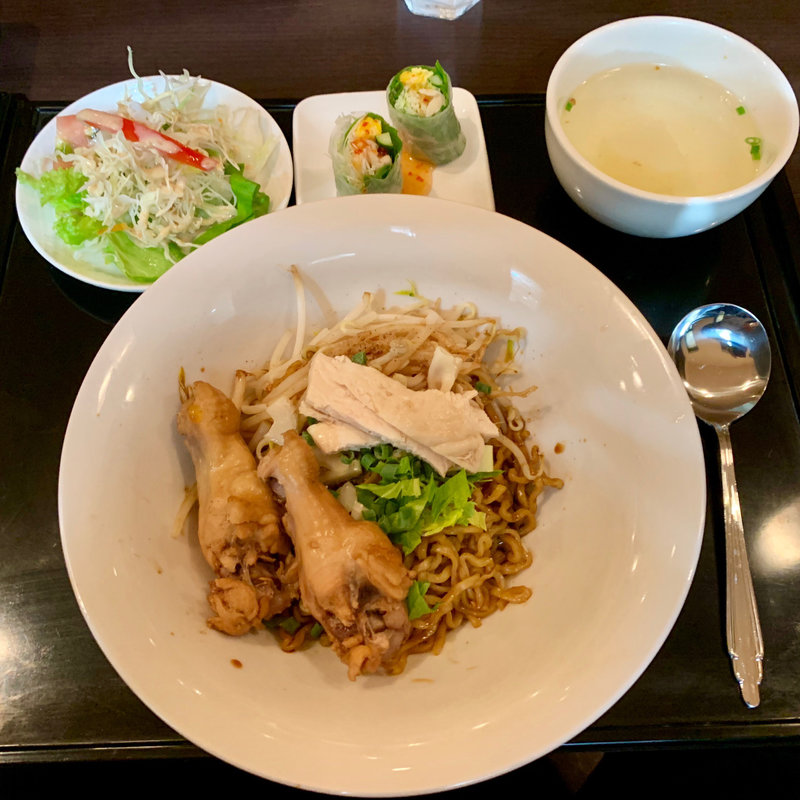 Dセット(汁無麺)(ガパオ)