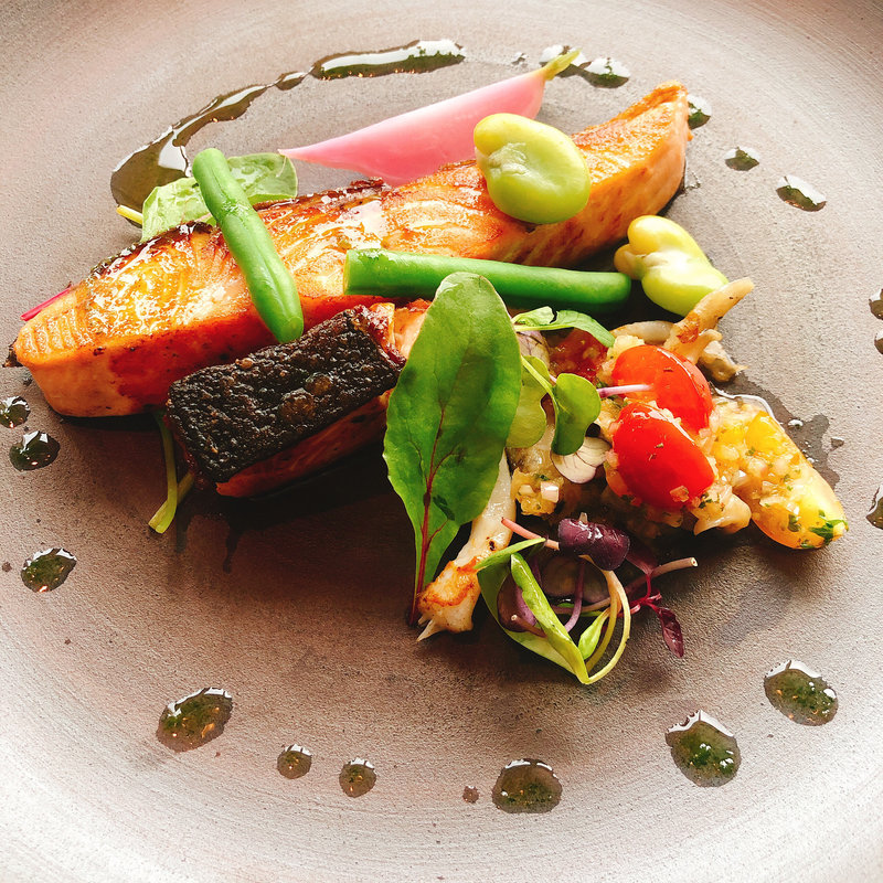 えりも漁港 鮭のムニエル(ステーキハウス桂  札幌プリンスホテル)