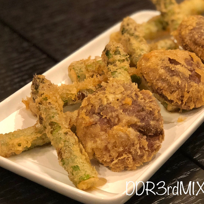 アスパラとしいたけ(江戸前 天ぷら ふく庵)