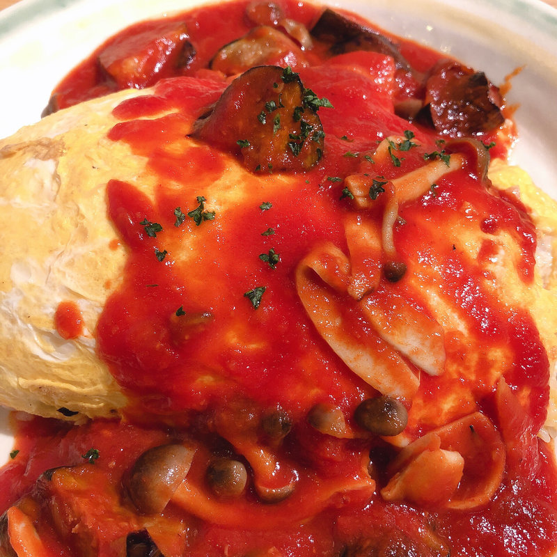 茄子とキノコのトマトソース(ポムの樹 渋谷スペイン坂店)