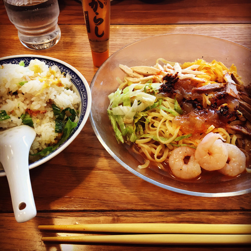 冷やし中華 ミニチャーハンセット(香港麺新記 四谷三丁目店)
