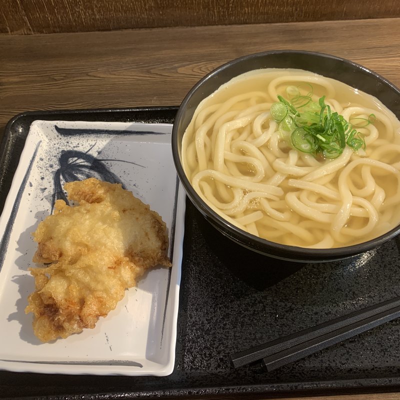 かけうどん＋チキ天(松井製麺所)