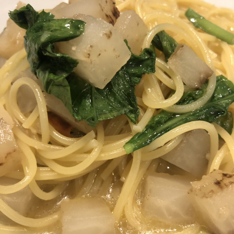 大根と青菜のスパゲティ(シンプルリトルクチーナ)