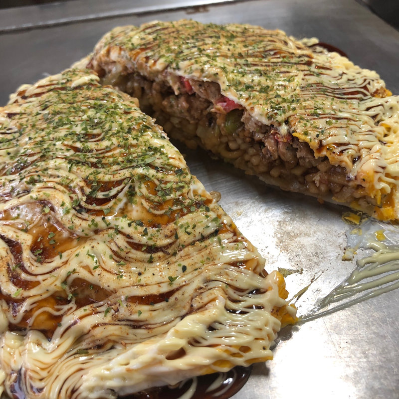 モダン 肉(豚) 小 + 玉子 +マヨネーズ(元祖モダン焼き 文ちゃん)