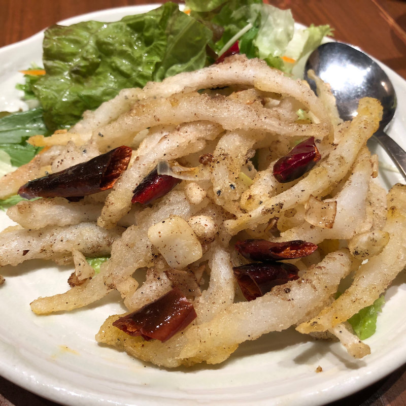 白魚の山椒ピリ辛揚げ(鍋家 阿佐ヶ谷店)
