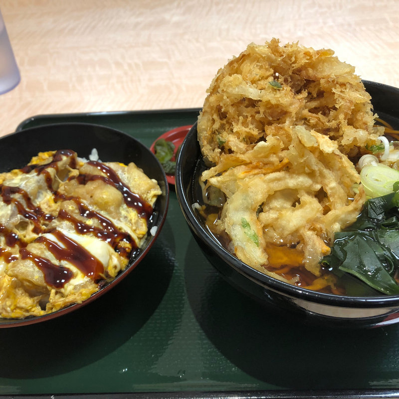 穴子と茄子の天とじ丼セット(名代 箱根そば 狛江店)