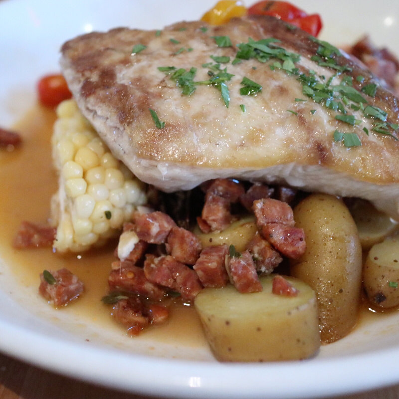 白身魚とベーコンのソテー(fete)