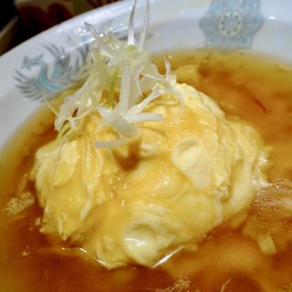 ハーフ天津飯(麺と出汁が絡むとき)